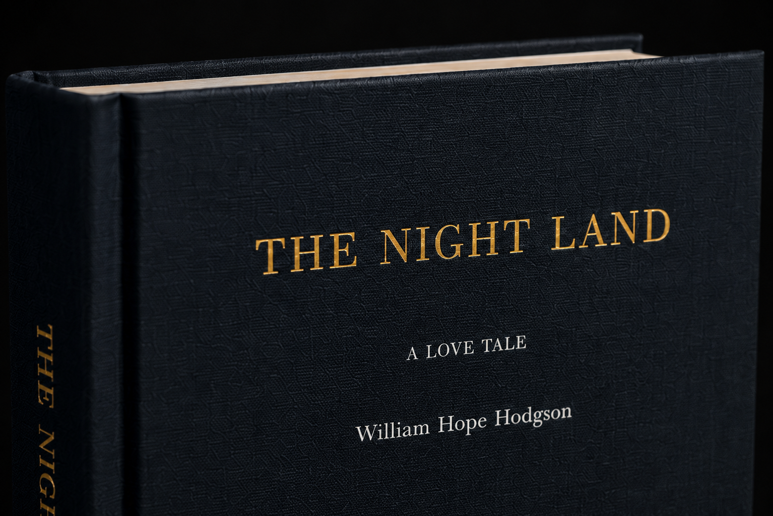 Close-up rendering of the cloth edition title treatment